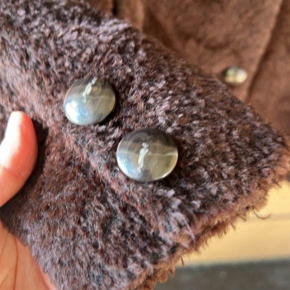 Katherine Kelly New Sz 14 Cocoa Brown Alpaca Wool Blend Teddy Coat - Picture 5 of 12